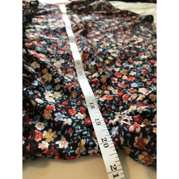 Emery Rose Floral Tiered Prairie Midi Dress L 3/4 Sleeves Cottagecore Ditzy - Picture 6 of 7